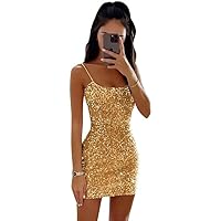 Sequin Scoop Neck Homecoming Dresses Sparkly Sleeveless Backless Short Prom Gowns Cocktail Dressfor Women
