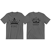 Her King/His Queen Graphic Couple Crew Neck T-Shirt