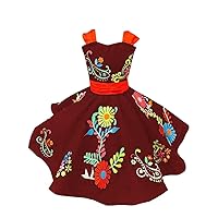 Mollybridal Lovely Flower Embroidered Mexican Ball Gown Mini Quinceanera Dresses for Little Girls Pageant Prom Dress 2024