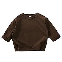 Toddler Boys Girls Long Sleeve Solid Cotton T Shirt Tops Kids Fall Clothes Boy Long Sleeve Shirt Pack