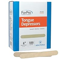 ForPro Professional Collection Senior Tongue Depressors, Large Wax Applicators, Wood Craft Sticks, 6