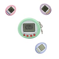 Set of 4 Virtual Pet Pet Key Rings Retro Handheld Game Console Electronic Toys (Purple, Green, Pink, Blue)