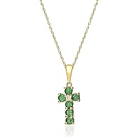 Gin & Grace 10K Yellow Gold Natural Zambian Emerald Pendant with natural Diamonds for women | Ethically, authentically & organically sourced Round-cut Emerald hand-crafted jewelry for her