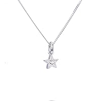jewellerybox Tiny Sterling Silver & CZ Crystal Star Necklace 14-32 Inches