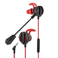headset Gaming Headset ，3.5mm E-Sports Earphone Noise Cancelling Stereo Wired Earbuds With Detachable Volume Control Headphone For Phone PC For PS4 Xbox One, MP4 For Gamer Earphones (red/bla