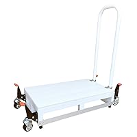 Barrierfree Takeuchi Operated Barrier-Free Step 1-Level Handrail Type with Wheels Height 6.7 inches (17 cm), Ivory