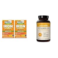 Vitron-C Iron Supplement, Once Daily, High Potency Iron Plus Vitamin C & NatureWise Vitamin D3 2000iu (50 mcg) Healthy Muscle Function, and Immune Support, Non-GMO
