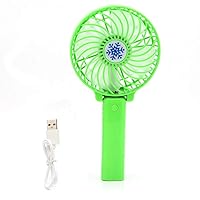 USB Portable Handheld Fan Foldable Handheld Small Fan Power Rechargeable Operated Hand Bar Fans, vertice, White (Color : Green)