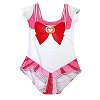 Summer Cool Star Digital Print Beautiful Girl Plus Sleeve one-Piece Swimsuit (Pink,M)