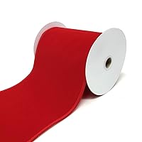 Homeford Christmas Velvet Wired Edge Ribbon, 6-inch, 10-Yard, Bright Red