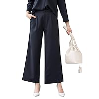 Nissen Women's Semi-Wide Suit Pants (Top and Bottom Sold Separately), Super Stretchable, Multi-functional, 9/4 Length (Henri Woven Risy Series)
