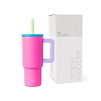 Simple Modern Kids 24 oz Tumbler with Handle and Silicone Straw Lid | Spill Proof and Leak Resistant | Reusable Stainless Steel Bottle | Gift for Kids Boys Girls | Trek Collection | 80s Mix