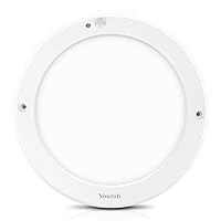 Youtob Motion Sensor LED Ceiling Light 15W 1100LM Flush Mount Round Lighting Fixture for Stairs, Porches, Closets, Basements, Hallways, Pantries, Laundry Rooms(3000K Warm White)