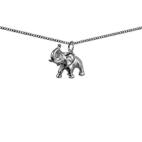 British Jewellery Workshops Silver 20x19mm Jumbo Elephant Pendant with a 1.3mm wide curb Chain