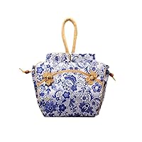 Fashionable Blue and White Handbags for Women Graceful Purse
