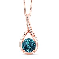 Gem Stone King 925 Sterling Silver Gemstone Birthstone and White Diamond Necklace | Round 6MM Infinity Pendant Necklace for Women | with 18 Inch Chain