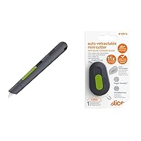 Slice 10512 Pen Cutter, Auto-Retractable Ceramic Blade, Safety Knife + Slice 10514 Mini Box Cutter, Package and Box Opener, Safe Ceramic Blade Retracts Automatically, Stays Sharp up to 11x Longer