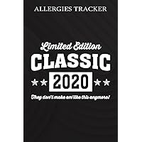 Allergies Tracker :Gift for 2 Years Old Vintage Classic Car 2020 2nd Birthday: Gifts for Teens:Symptom Tracker Food Drinks Meal Journal Along With ... Book for Day Care, Home Care,Birthday Gifts