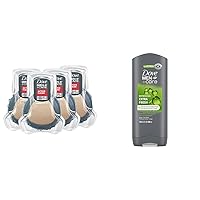DOVE MEN + CARE Shower Tool For Stronger, Healthy-Feeling Skin Active Clean Scrubs Body Wash and Face For Fresh, Healthy-Feeling Skin Extra Fresh Cleanser That Effectively
