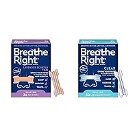 Breathe Right Nasal Strips Lavender Scent Extra Strength 26ct & Clear Large 30ct Open Nose Relieve Congestion Snoring