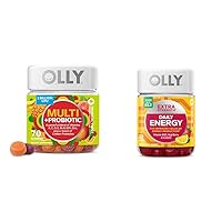 OLLY Multi + Probiotic Adult Multivitamin Gummy, 1 Billion CFUs, Digestive & Extra Strength Daily Energy Gummy, Caffeine Free, 1000mcg Vitamin B12, CoQ10, Goji Berry
