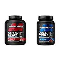 Whey Protein Powder Nitro-Tech Whey Protein Isolate & Peptides | Milk Chocolate & Creatine Monohydrate Powder Cell-Tech Creatine Post Workout Recovery Drink Muscle Builder