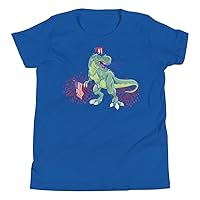 Dinosaur 4th of July Kids Boys Amerisaurus T Rex Funny T-Shirt True Royal