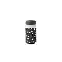W&P Porter Insulated Bottle 12 oz | Clean Taste Ceramic Coating for Water, Coffee, & Tea | Wide Mouth Vacuum Insulated | Dishwasher Safe, Charcoal Terrazzo
