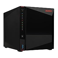Asustor AS5404T 4 Bay NAS Storage, Quad-Core 2.0GHz CPU, 4xM.2 NVMe SSD Slots, 2x2.5GbE Ports, 4GB DDR4 RAM, Gaming Network Attached Storage, Home Personal Cloud Storage (Diskless)