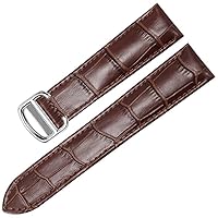 Watch Band For Cartier TANk SOLO RONDE DE Genuine Leather Watch Chain Folding Buckle Watch Strap Accessories Watch Bracelet Belt ( Color : 10mm Gold Clasp , Size : 20mm )