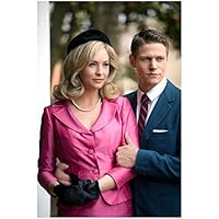 The 8 Inch x 10 Inch photo Zach Roerig Blue Suit & Candice King Pink Suit & Black Gloves