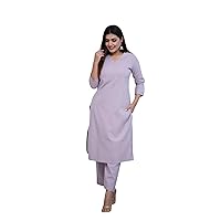 Cotton Beautiful Kurti Dress With Pant for Women's Cotton Fabric Dress Indian Solid Suit