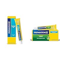 Preparation H Hemorrhoid Relief Bundle with 1.8 Oz Cooling Gel, 0.9 Oz Maximum Strength Cream, Medicated Wipes