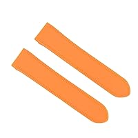Ewatchparts 24.5MM RUBBER WATCH BAND STRAP COMPATIBLE WITH CARTIER SANTOS 100XL W20090X8 CHRONO ORANGE