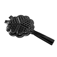 Nordic Ware 01705 Sweetheart Waffler, Cast-Aluminium Pan, Heart Shaped, Mini Waffle Maker, Black Five 3.5 inch cavities