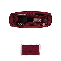 Organizer for Purse Bags Tote HandBags Organizer with Silky Satin Fit for Chanel 19 Flap/Jumbo/Maxi Lightweight Shaper for Daily Use, 8 Pockets Capacity (Rouge Grenat, Chanel19 Flap26)