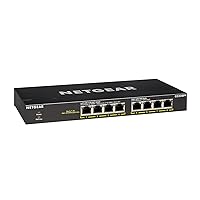 NETGEAR 8-Port Gigabit Ethernet Unmanaged PoE+ Switch (GS308PP) - with 8 x PoE+ @ 83W, Desktop or Wall Mount