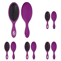 Wet Brush Original Detangling Hair Brush, Purple - Ultra-Soft IntelliFlex Bristles - Detangler Brush Glide Through Tangles With Ease For All Hair Types - For Women, Men, Wet & Dry Hair (Pack of 5)