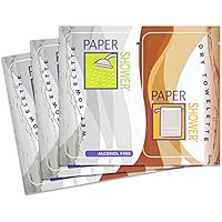Paper Shower-Alcohol Free -NEW- 6 Body Wipe Packs (A Wet and Dry Towel in Each Pack) Per Order