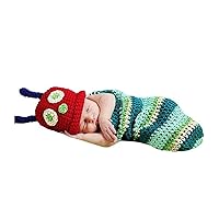 SHIZU Newborn Baby Boy Girl Baby Outfits Costume Set Party Photography Photo Props Caterpillar Green