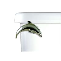 Dolphin Shaped Decorative Cabinet Hardware Drawer/Desk Handle, Right Pull, Satin Pewter