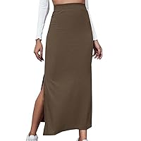 Women's High Waist Slim Bodycon Party Club Night Out Maxi Long Pencil Skirts Side Split Summer Casual A-Line Skirts