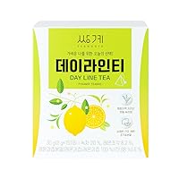 Ssanggye DAY LINE TEA 2g X 15TB (30g, 1.05oz.) Pyramid Tea Bags Single Serve Premium Fruit Blended-Tea Black-Tea Green-Tea Dried-Lemon Dried-Tangerine Peel Daily Tea for Use both cold and hot water Safety Packing Flavored Lemon Tea Daily Drink Made in Korea