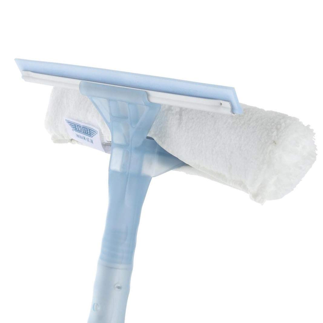 Ettore Window Wand Squeegee and Washer Combo Tool, 5 Feet Handle