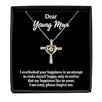 I'm Sorry Young Man Necklace Apologize Gift Pardon Pendant I Overlooked Your Happiness Please Forgive Me Sterling Silver Chain With Box