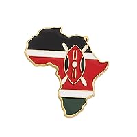 Novelty Brooches Kenya Africa Map Badge Buckle - Ethnic Flag Hip Hop Pin Brooch Map Ornament for Women Men Charm Je