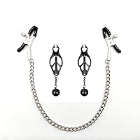 2PCS Nipple Clamps with Chain Weights Ajustable Non-Piercing Body Chain Breast Clips Body Accessories for Women Men