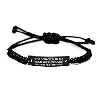 Unique Idea Chess Black Rope Bracelet, The Voices in My Head are Telling Me to Go, Reusable Gifts for Men Women