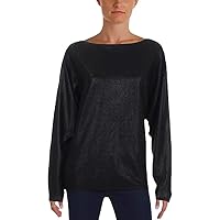 Ralph Lauren Womens Dolman Sleeve Knit Sweater, Black, Large