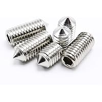 M8 Hexagon Socket Set Screws with Cone Point, M8 Grub Screws Cone Point, Stainless Steel, 10 pcs (M8 x 40 mm)